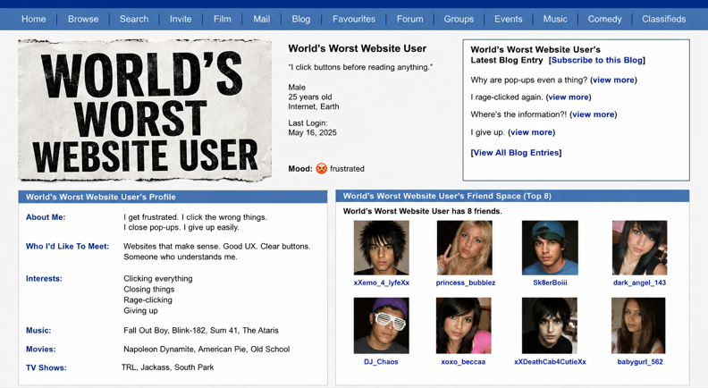 The search for the world’s worst website user